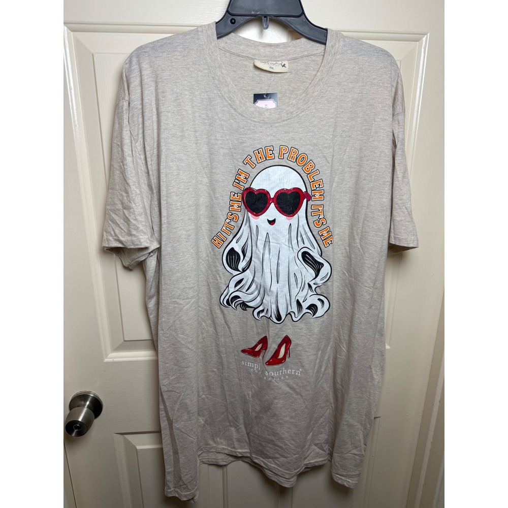 Simply Southern Ghost Graphic Tee Halloween XXL Hi Its Me I'm The Problem